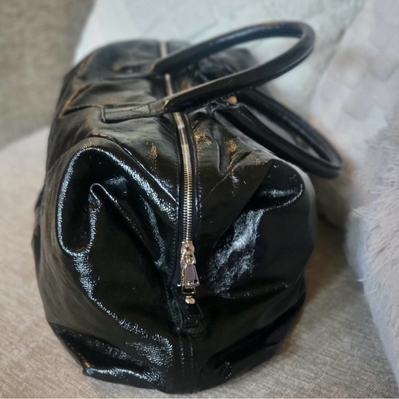 YSL Black Patent Leather Satchel Hand Bag Purse - Picture 6 of 8